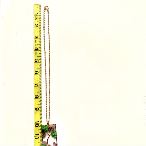 Copper/gold Tree of Life Stone Pendant Necklace - Picture 5 of 8